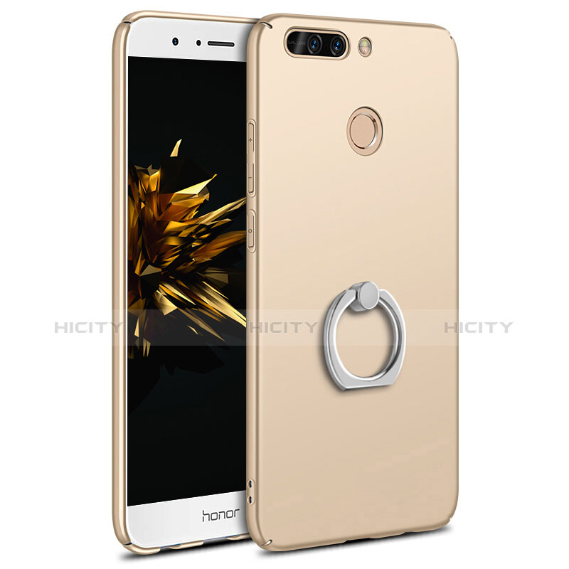 Funda Dura Plastico Rigida Carcasa Mate con Anillo de dedo Soporte A01 para Huawei Honor 8 Pro