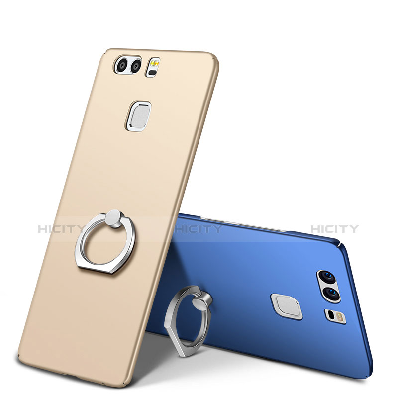 Funda Dura Plastico Rigida Carcasa Mate con Anillo de dedo Soporte A01 para Huawei P9