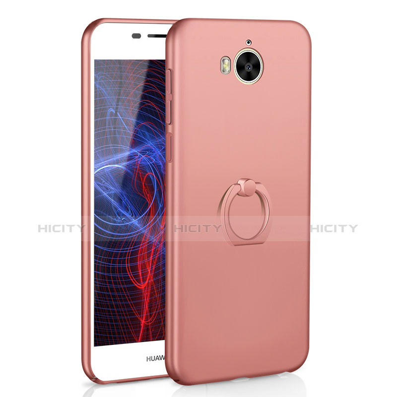 Funda Dura Plastico Rigida Carcasa Mate con Anillo de dedo Soporte A01 para Huawei Y5 (2017) Oro Rosa