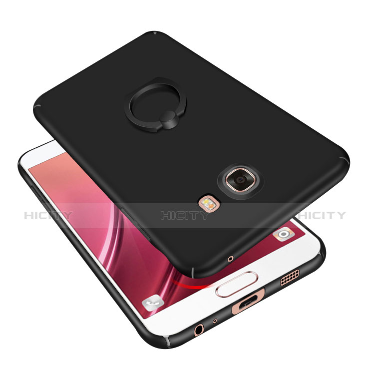 Funda Dura Plastico Rigida Carcasa Mate con Anillo de dedo Soporte A01 para Samsung Galaxy C5 SM-C5000