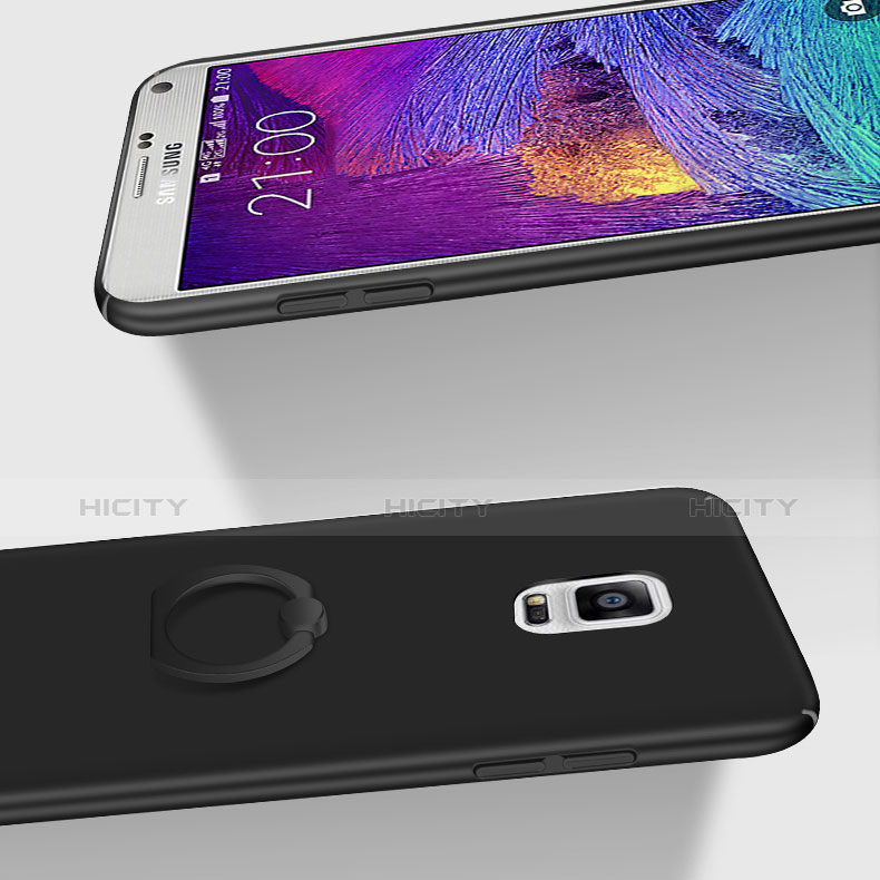 Funda Dura Plastico Rigida Carcasa Mate con Anillo de dedo Soporte A01 para Samsung Galaxy Note 4 SM-N910F