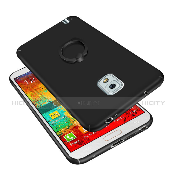 Funda Dura Plastico Rigida Carcasa Mate con Anillo de dedo Soporte A01 para Samsung Galaxy Note 4 SM-N910F