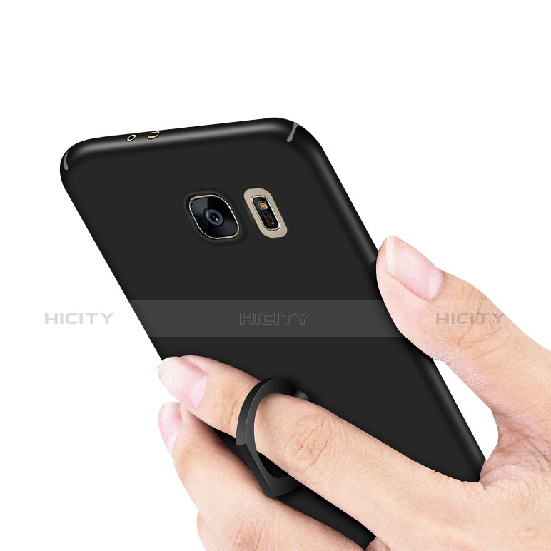 Funda Dura Plastico Rigida Carcasa Mate con Anillo de dedo Soporte A01 para Samsung Galaxy S6 Edge SM-G925