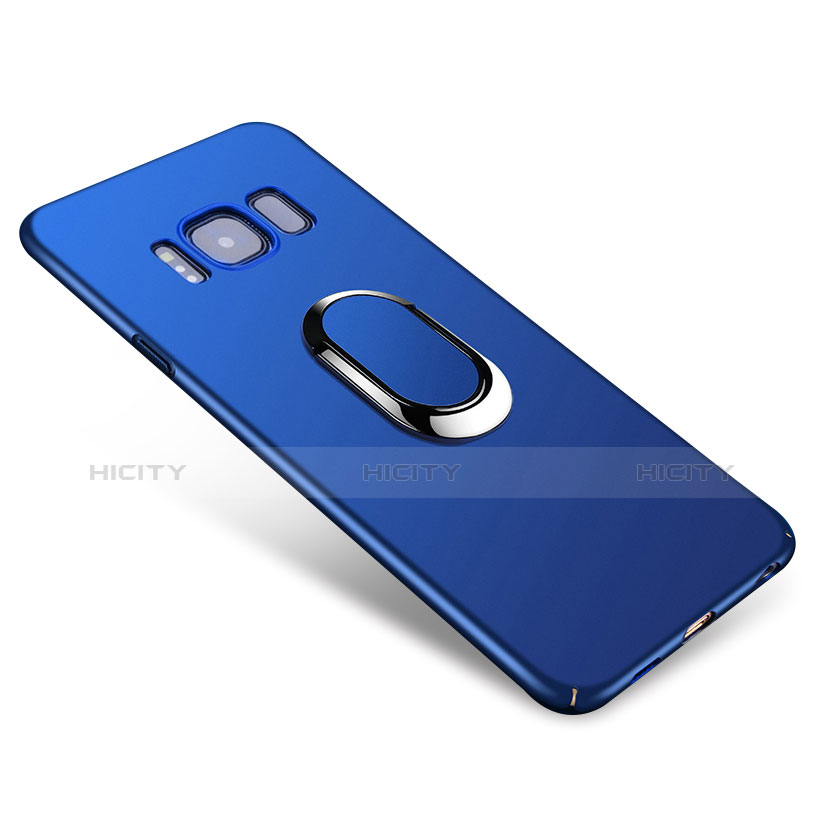 Funda Dura Plastico Rigida Carcasa Mate con Anillo de dedo Soporte A01 para Samsung Galaxy S8 Azul