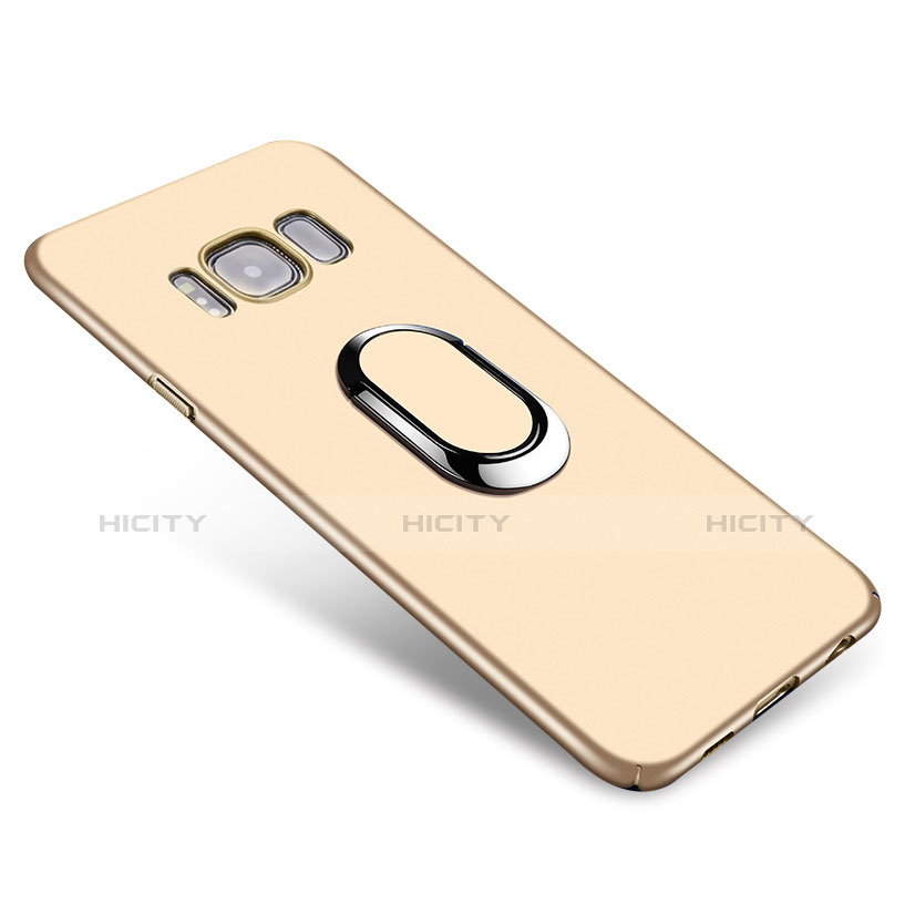 Funda Dura Plastico Rigida Carcasa Mate con Anillo de dedo Soporte A01 para Samsung Galaxy S8 Oro