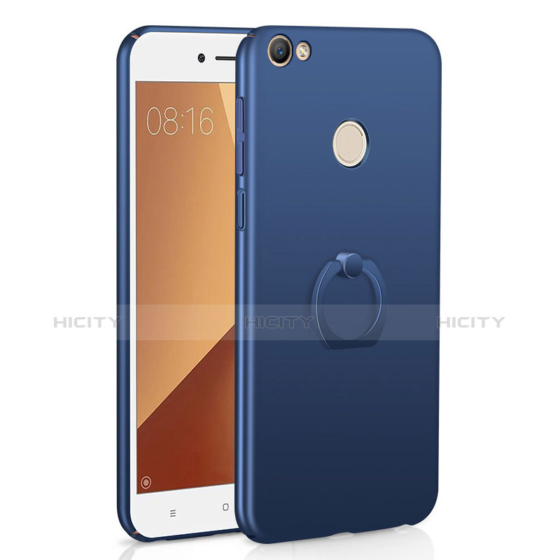 Funda Dura Plastico Rigida Carcasa Mate con Anillo de dedo Soporte A01 para Xiaomi Redmi Note 5A High Edition Azul