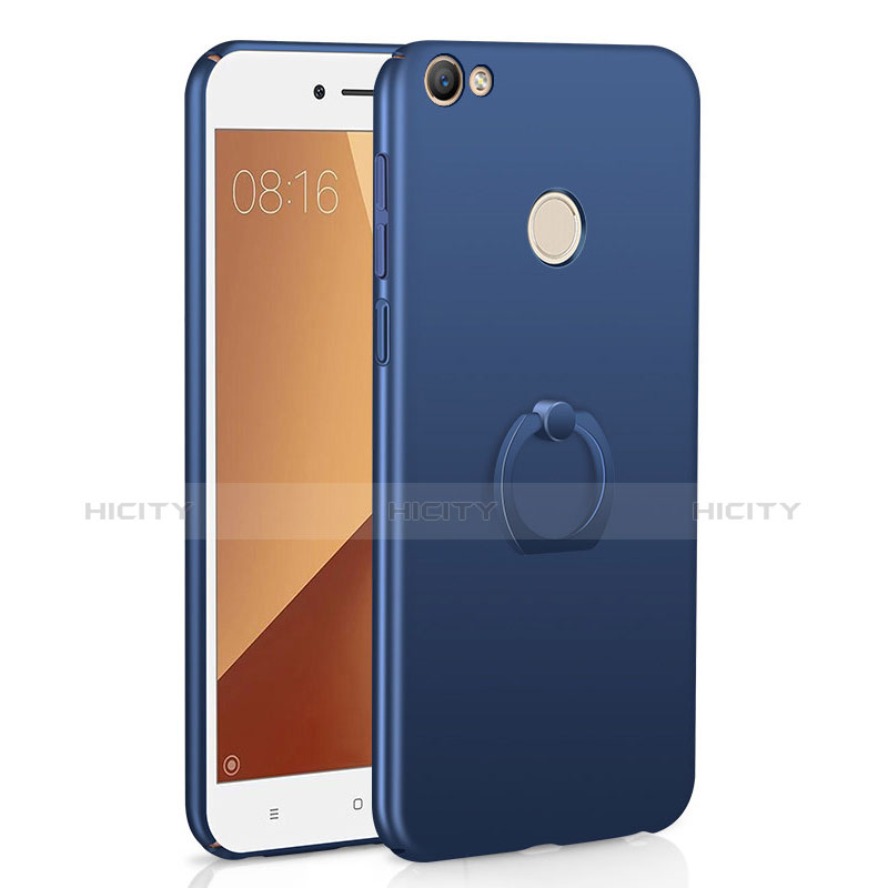 Funda Dura Plastico Rigida Carcasa Mate con Anillo de dedo Soporte A01 para Xiaomi Redmi Note 5A Pro Azul