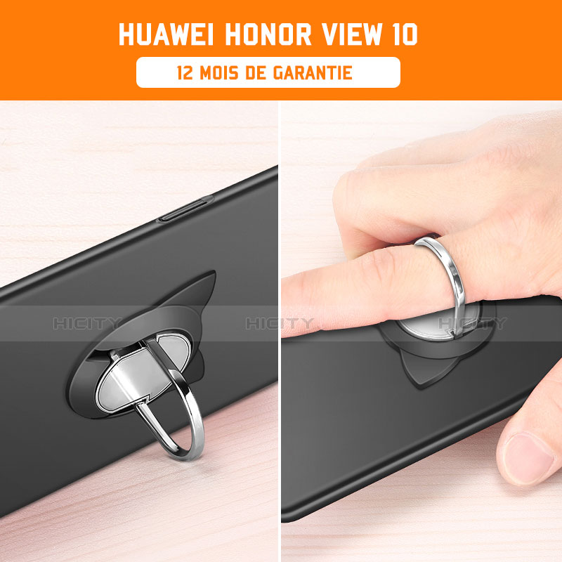 Funda Dura Plastico Rigida Carcasa Mate con Anillo de dedo Soporte A02 para Huawei Honor V10