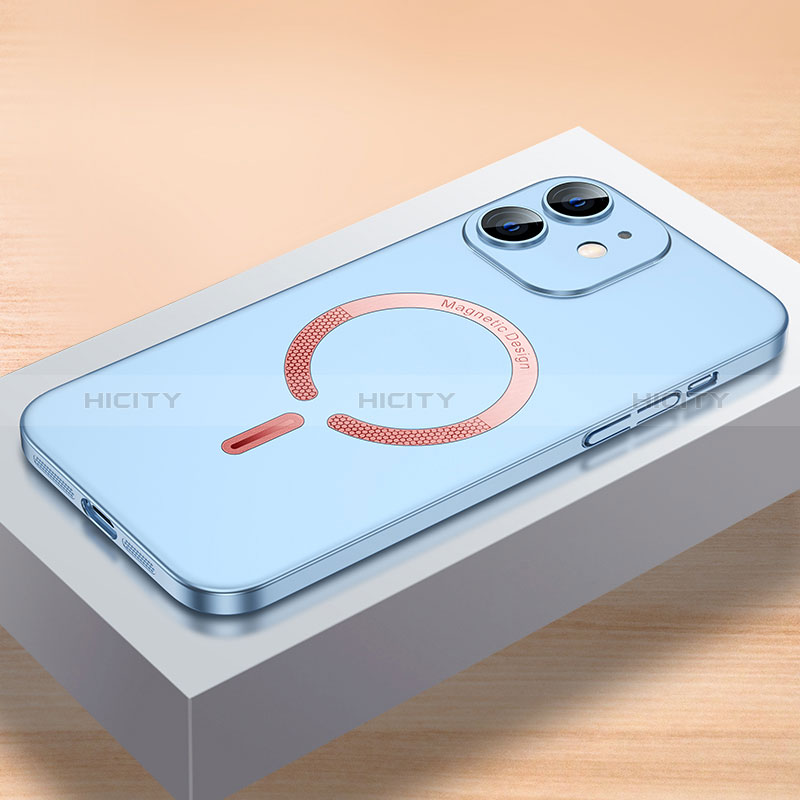 Funda Dura Plastico Rigida Carcasa Mate con Mag-Safe Magnetic QC1 para Apple iPhone 12 Azul Cielo