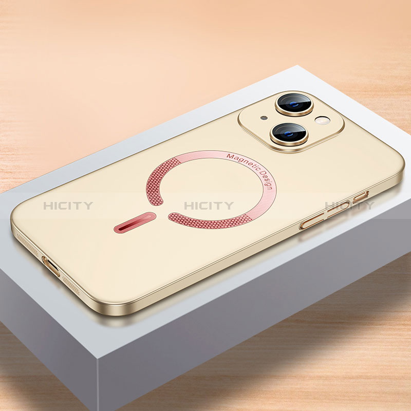 Funda Dura Plastico Rigida Carcasa Mate con Mag-Safe Magnetic QC1 para Apple iPhone 14 Oro