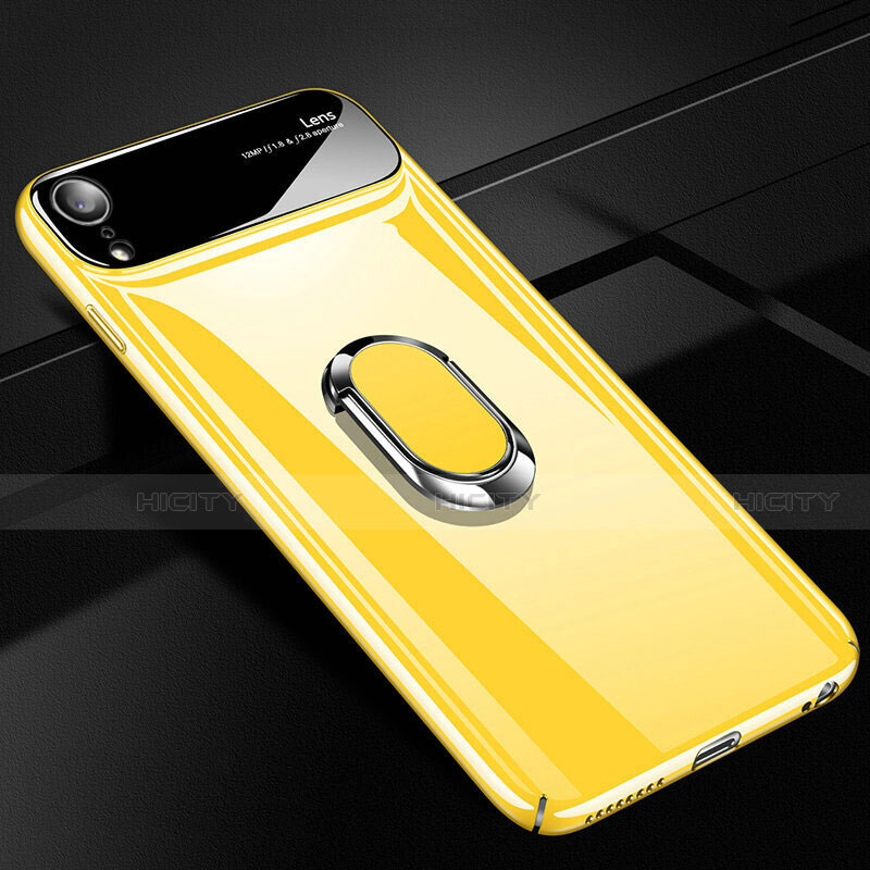 Funda Dura Plastico Rigida Carcasa Mate con Magnetico Anillo de dedo Soporte A01 para Apple iPhone XR