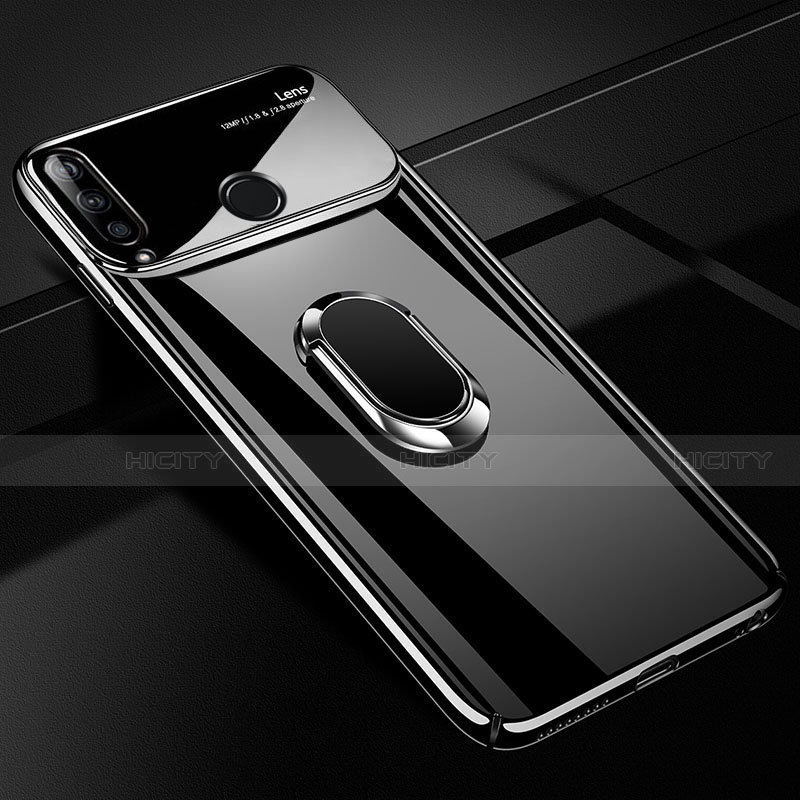 Funda Dura Plastico Rigida Carcasa Mate con Magnetico Anillo de dedo Soporte A01 para Huawei Enjoy 10 Plus Negro