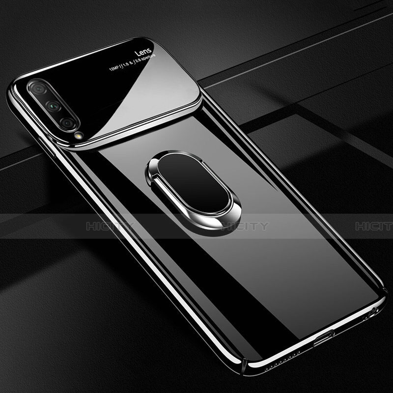 Funda Dura Plastico Rigida Carcasa Mate con Magnetico Anillo de dedo Soporte A01 para Huawei Honor 9X Pro Negro