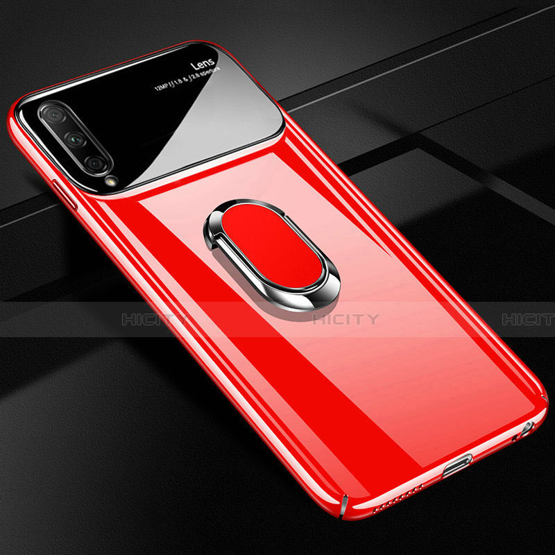 Funda Dura Plastico Rigida Carcasa Mate con Magnetico Anillo de dedo Soporte A01 para Huawei Honor 9X Pro Rojo