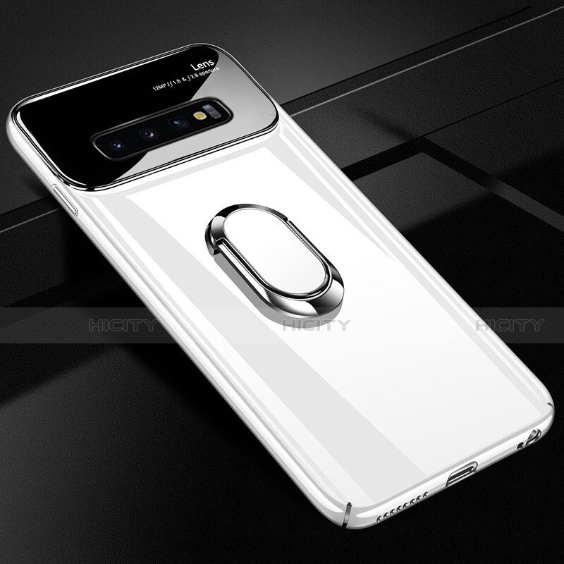 Funda Dura Plastico Rigida Carcasa Mate con Magnetico Anillo de dedo Soporte A01 para Samsung Galaxy S10 Plus