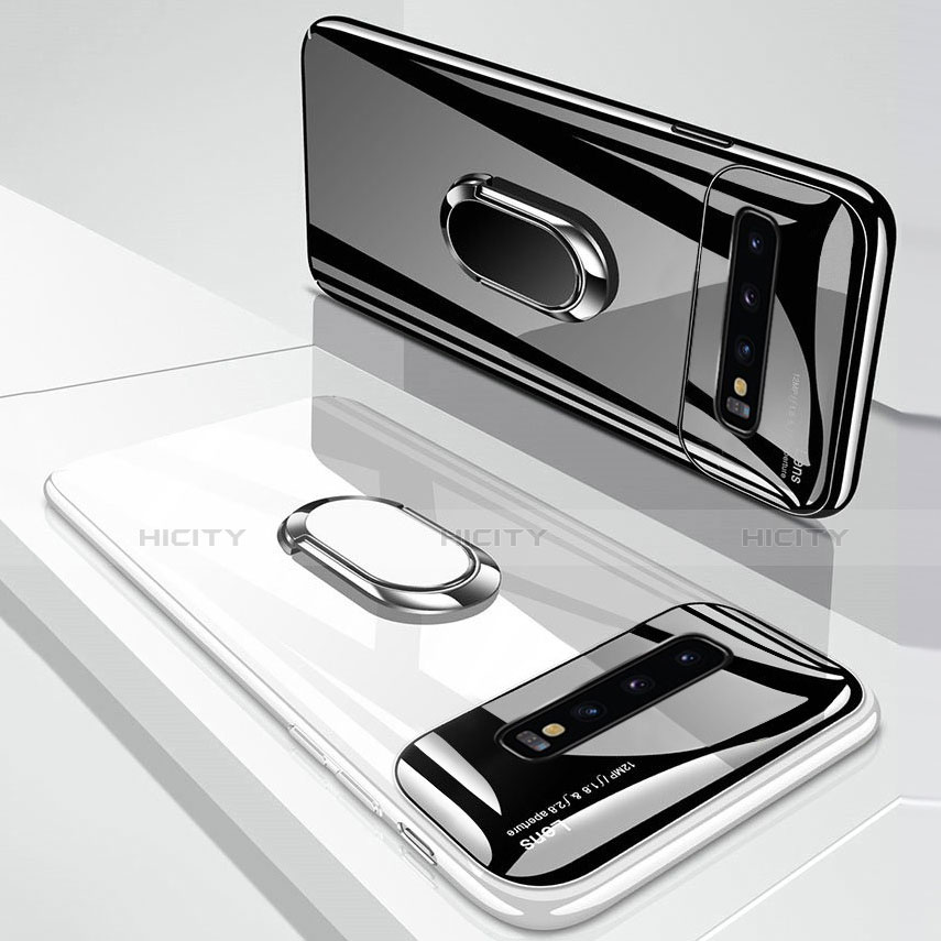 Funda Dura Plastico Rigida Carcasa Mate con Magnetico Anillo de dedo Soporte A01 para Samsung Galaxy S10 Plus