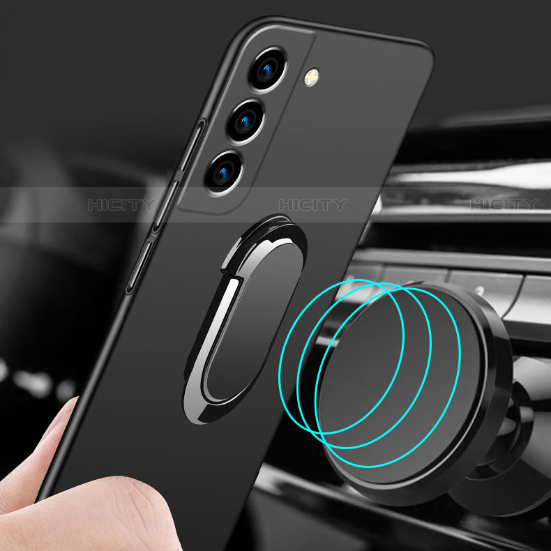 Funda Dura Plastico Rigida Carcasa Mate con Magnetico Anillo de dedo Soporte A01 para Samsung Galaxy S21 5G