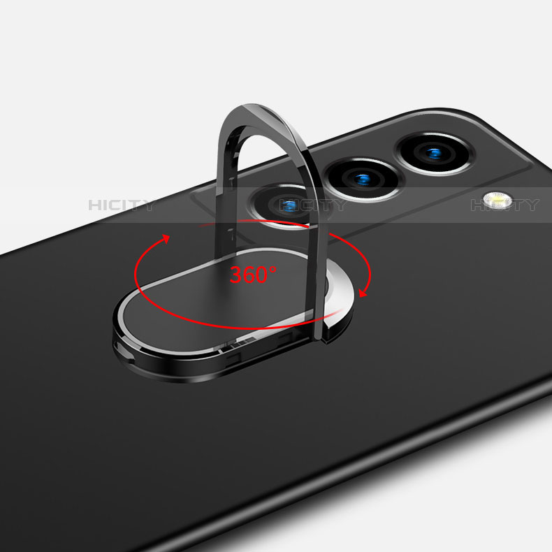 Funda Dura Plastico Rigida Carcasa Mate con Magnetico Anillo de dedo Soporte A01 para Samsung Galaxy S21 FE 5G