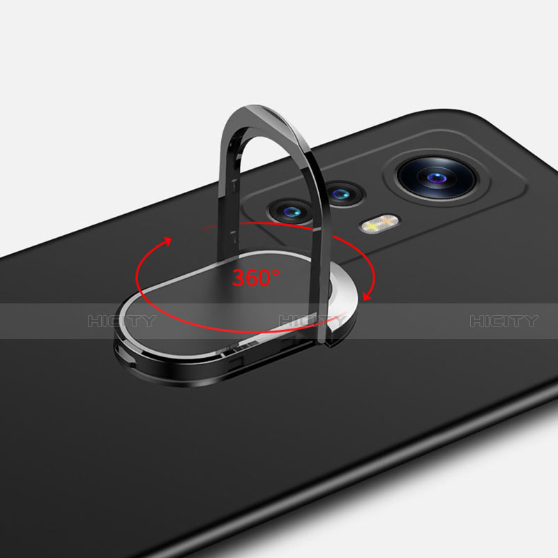 Funda Dura Plastico Rigida Carcasa Mate con Magnetico Anillo de dedo Soporte A01 para Xiaomi Mi 12 5G