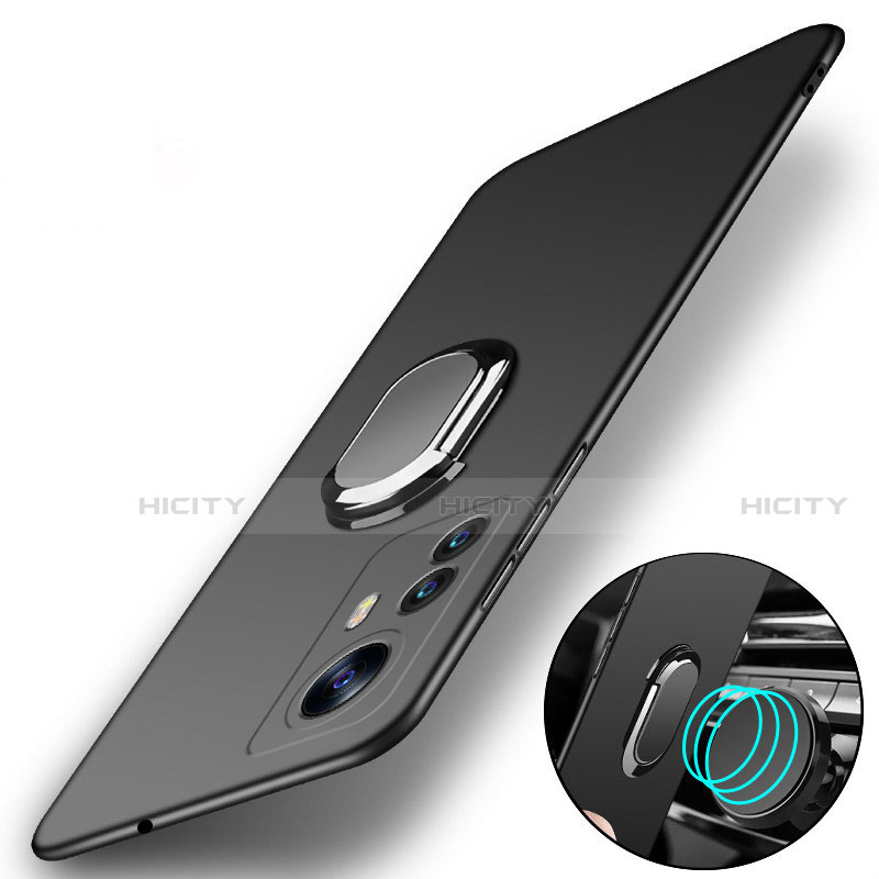 Funda Dura Plastico Rigida Carcasa Mate con Magnetico Anillo de dedo Soporte A01 para Xiaomi Mi 12 5G