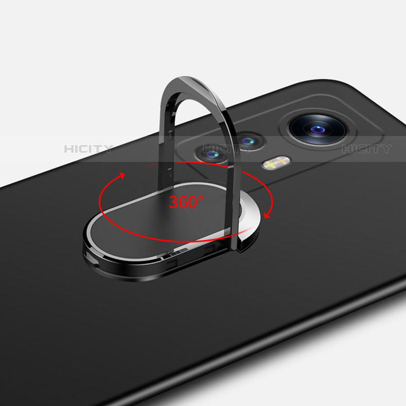 Funda Dura Plastico Rigida Carcasa Mate con Magnetico Anillo de dedo Soporte A01 para Xiaomi Mi 12 Pro 5G