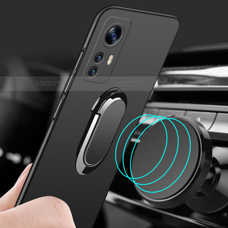 Funda Dura Plastico Rigida Carcasa Mate con Magnetico Anillo de dedo Soporte A01 para Xiaomi Mi 12X 5G