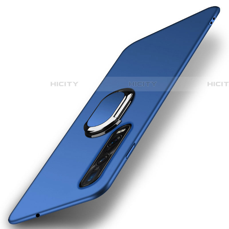 Funda Dura Plastico Rigida Carcasa Mate con Magnetico Anillo de dedo Soporte A02 para Oppo Find X2 Pro