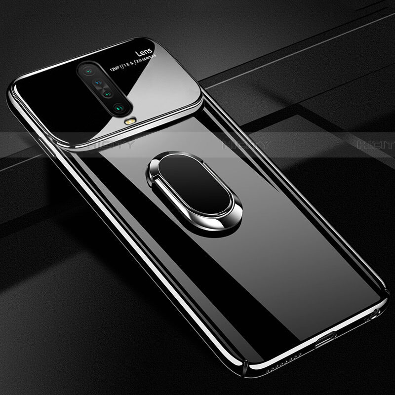 Funda Dura Plastico Rigida Carcasa Mate con Magnetico Anillo de dedo Soporte A02 para Xiaomi Redmi K30 4G Negro