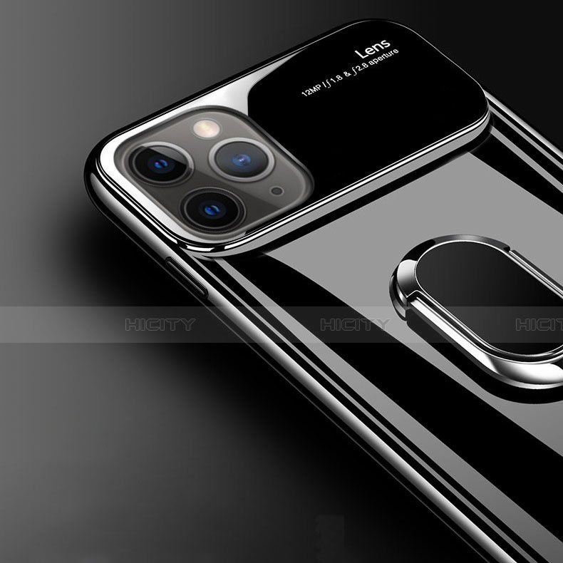 Funda Dura Plastico Rigida Carcasa Mate con Magnetico Anillo de dedo Soporte P01 para Apple iPhone 11 Pro