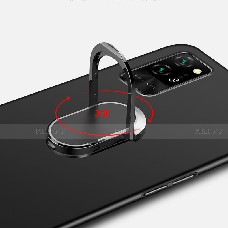 Funda Dura Plastico Rigida Carcasa Mate con Magnetico Anillo de dedo Soporte P01 para Huawei Honor Play4 Pro 5G