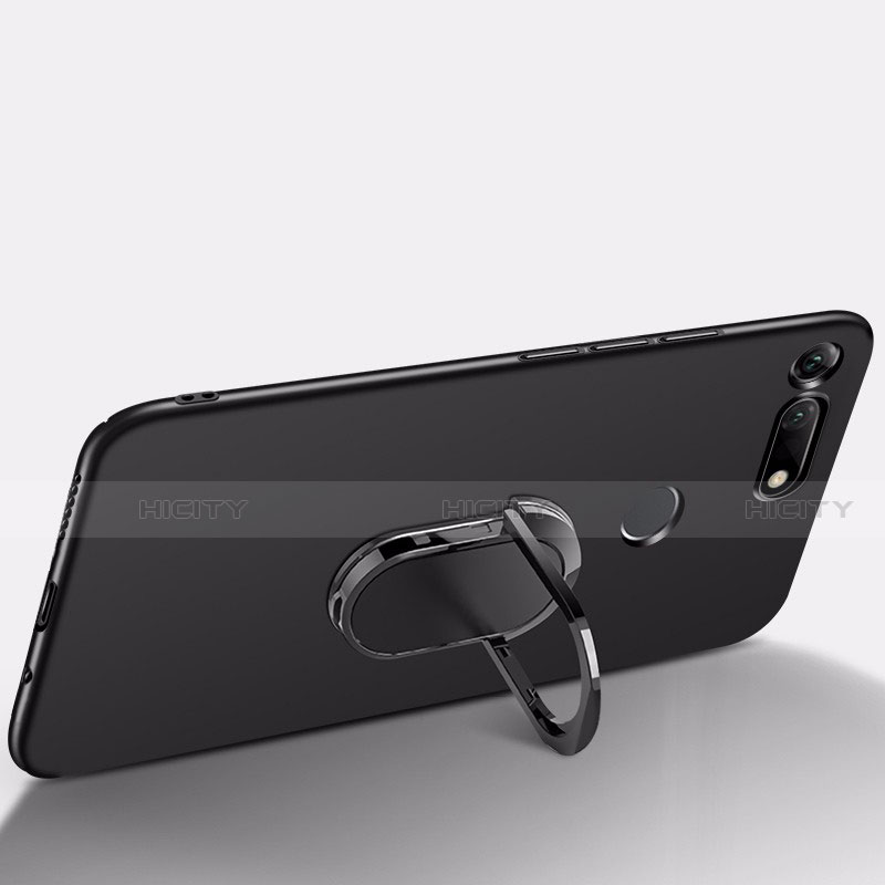 Funda Dura Plastico Rigida Carcasa Mate con Magnetico Anillo de dedo Soporte P01 para Huawei Honor V20