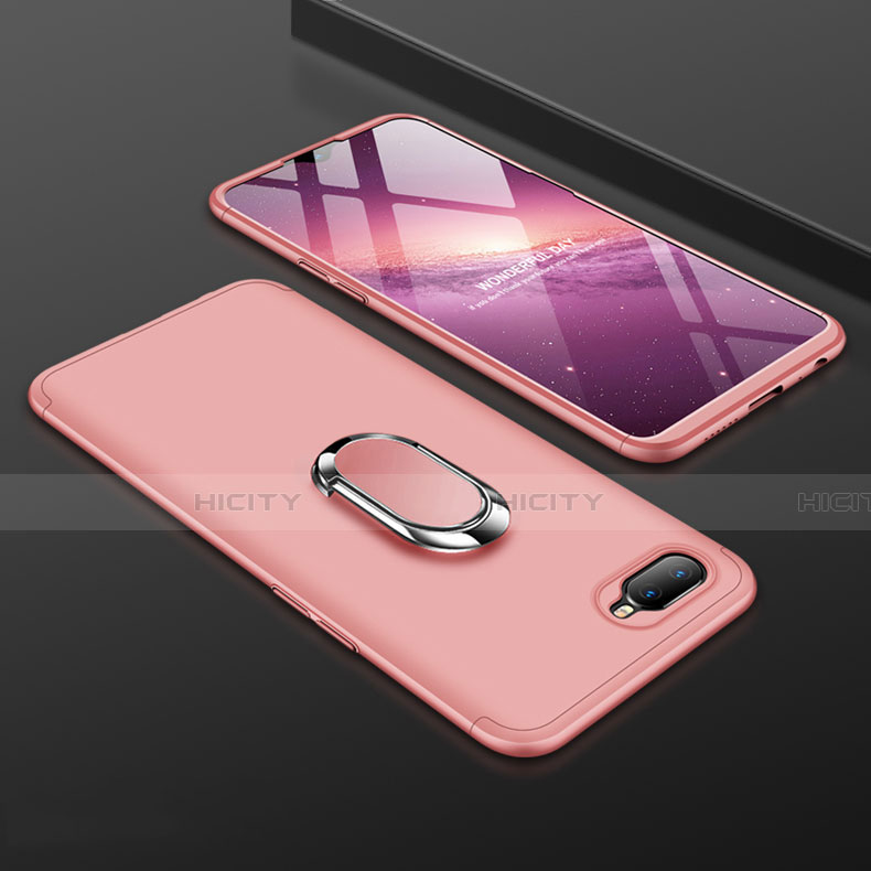 Funda Dura Plastico Rigida Carcasa Mate con Magnetico Anillo de dedo Soporte P01 para Oppo K1