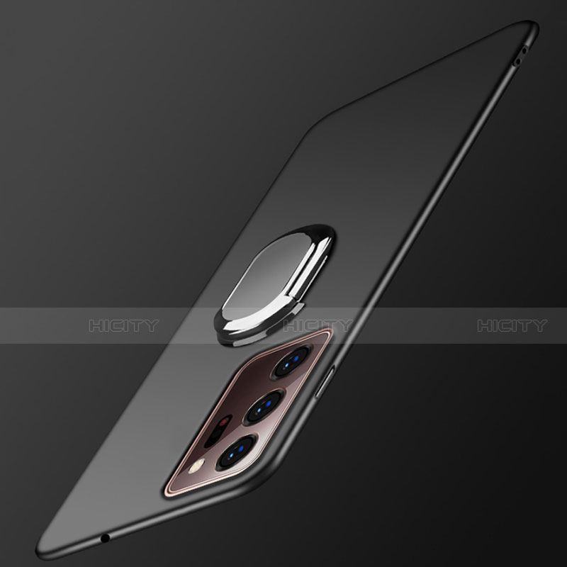 Funda Dura Plastico Rigida Carcasa Mate con Magnetico Anillo de dedo Soporte P01 para Samsung Galaxy Note 20 Ultra 5G