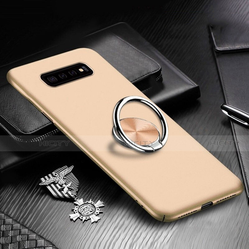Funda Dura Plastico Rigida Carcasa Mate con Magnetico Anillo de dedo Soporte P01 para Samsung Galaxy S10 5G