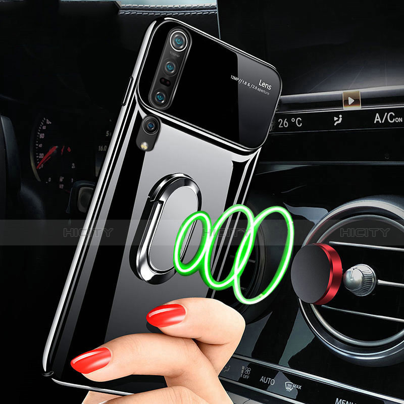 Funda Dura Plastico Rigida Carcasa Mate con Magnetico Anillo de dedo Soporte P01 para Xiaomi Mi 10 Pro