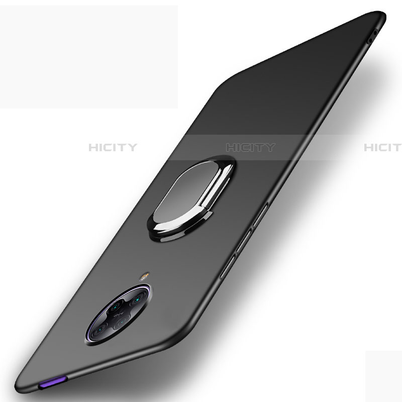 Funda Dura Plastico Rigida Carcasa Mate con Magnetico Anillo de dedo Soporte P01 para Xiaomi Redmi K30 Pro 5G Negro