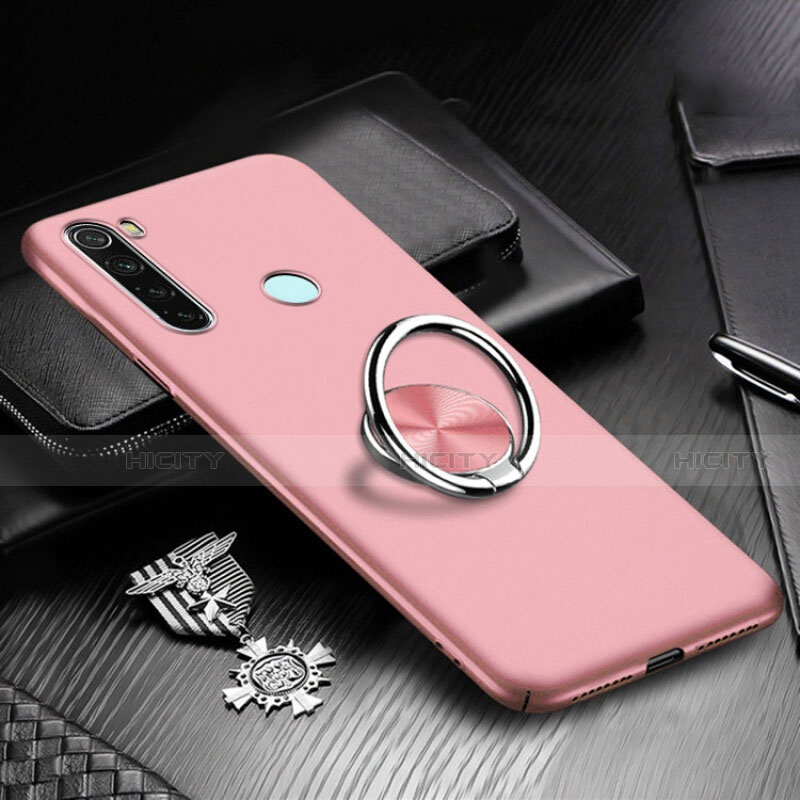 Funda Dura Plastico Rigida Carcasa Mate con Magnetico Anillo de dedo Soporte P01 para Xiaomi Redmi Note 8T