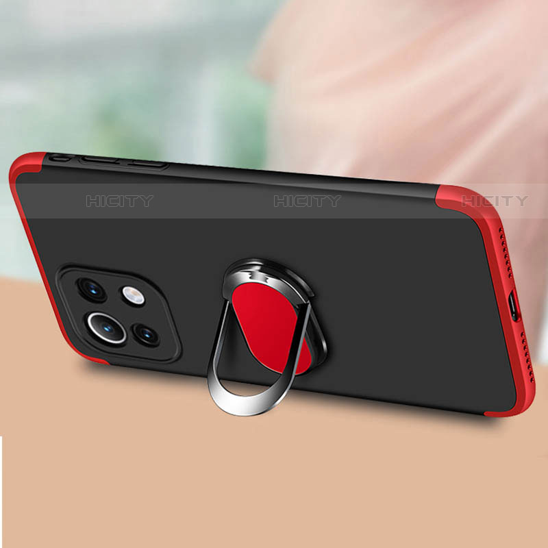 Funda Dura Plastico Rigida Carcasa Mate con Magnetico Anillo de dedo Soporte P02 para Xiaomi Mi 11 5G