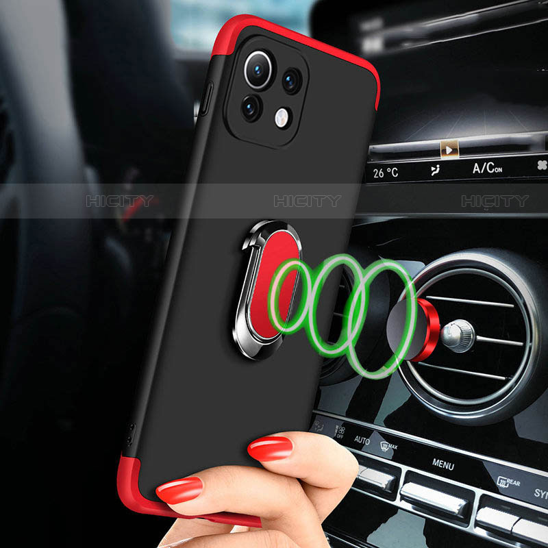 Funda Dura Plastico Rigida Carcasa Mate con Magnetico Anillo de dedo Soporte P02 para Xiaomi Mi 11 Lite 5G