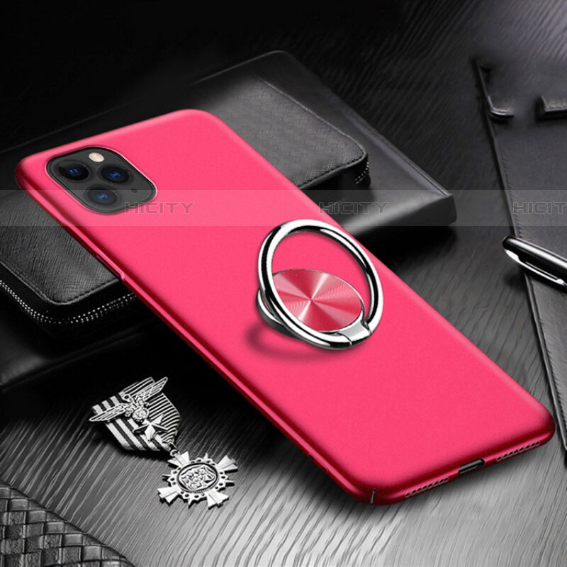 Funda Dura Plastico Rigida Carcasa Mate con Magnetico Anillo de dedo Soporte P03 para Apple iPhone 11 Pro Max