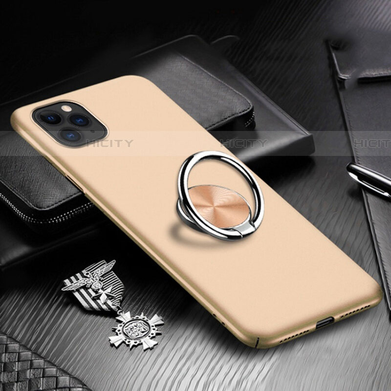 Funda Dura Plastico Rigida Carcasa Mate con Magnetico Anillo de dedo Soporte P03 para Apple iPhone 11 Pro Max