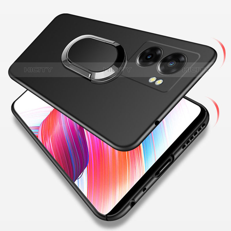 Funda Dura Plastico Rigida Carcasa Mate con Magnetico Anillo de dedo Soporte para Oppo Reno7 SE 5G