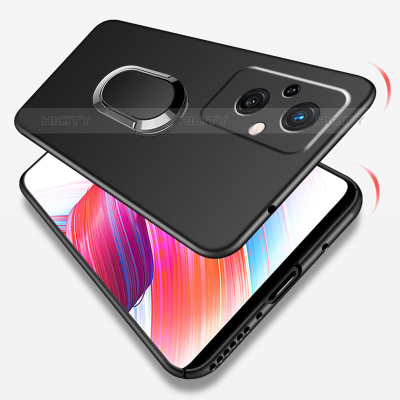 Funda Dura Plastico Rigida Carcasa Mate con Magnetico Anillo de dedo Soporte para Oppo Reno7 Z 5G