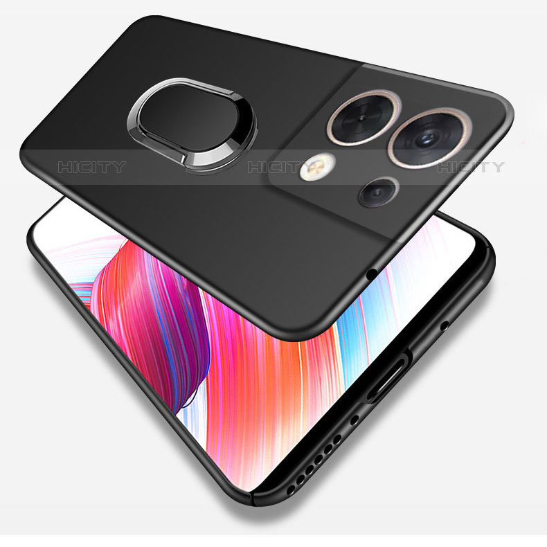 Funda Dura Plastico Rigida Carcasa Mate con Magnetico Anillo de dedo Soporte para Oppo Reno8 Pro+ Plus 5G