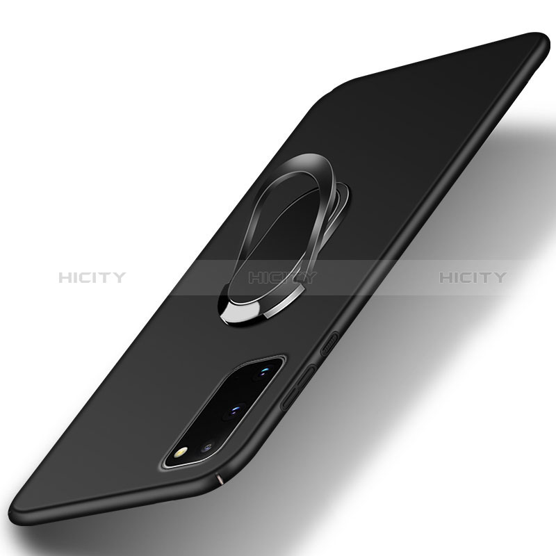 Funda Dura Plastico Rigida Carcasa Mate con Magnetico Anillo de dedo Soporte para Samsung Galaxy S20 FE (2022) 5G Negro