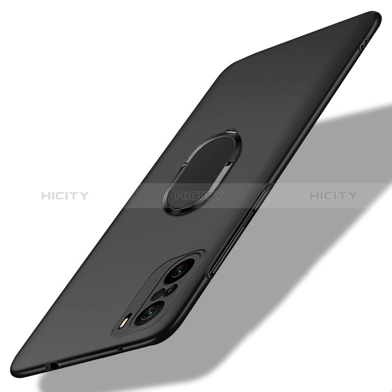 Funda Dura Plastico Rigida Carcasa Mate con Magnetico Anillo de dedo Soporte para Xiaomi Mi 11X Pro 5G Negro