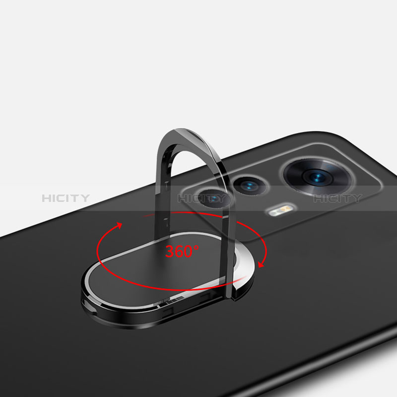 Funda Dura Plastico Rigida Carcasa Mate con Magnetico Anillo de dedo Soporte para Xiaomi Mi 12T Pro 5G