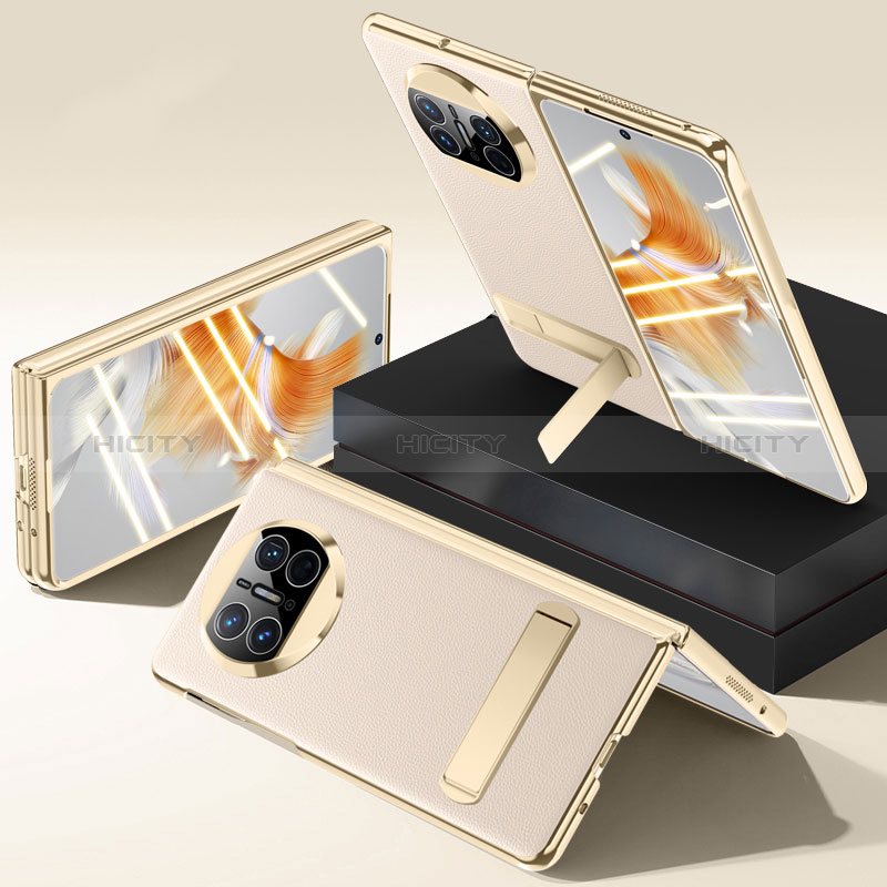 Funda Dura Plastico Rigida Carcasa Mate con Soporte QK2 para Huawei Mate X5 Oro