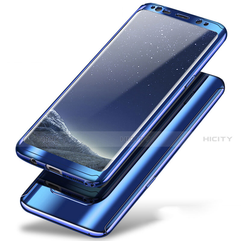 Funda Dura Plastico Rigida Carcasa Mate Frontal y Trasera 360 Grados A01 para Samsung Galaxy Note 8 Duos N950F Azul