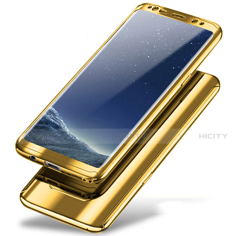 Funda Dura Plastico Rigida Carcasa Mate Frontal y Trasera 360 Grados A01 para Samsung Galaxy Note 8 Oro